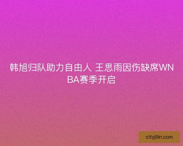 韩旭归队助力自由人 王思雨因伤缺席WNBA赛季开启